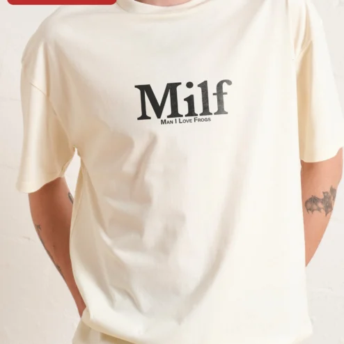 Milf Man I Love Frogs Tee Funny Frog Lover Graphic T-Shirt for Men