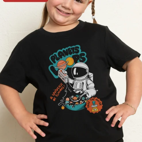 Milky Way Planets Loops A Universe of Flavors Kids Space Graphic Tee
