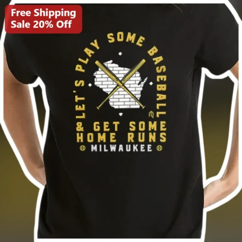 Milwaukee Baseball Home Run Vintage Graphic Tee for Brewers Fans