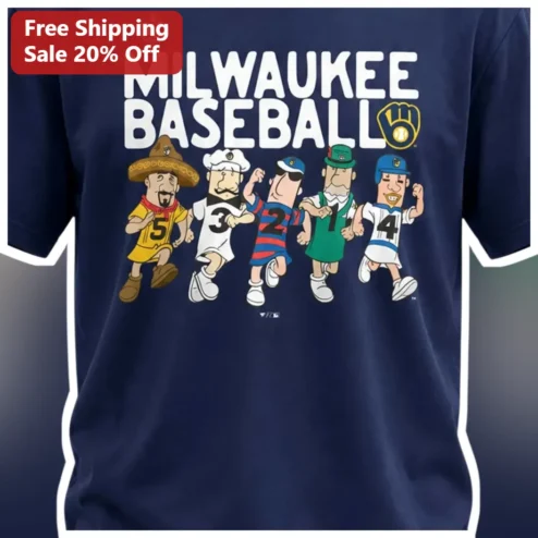 Milwaukee Baseball Retro Mascot Tee Bernie Brewer Hank The Dog Vintage Sports Fan Gift