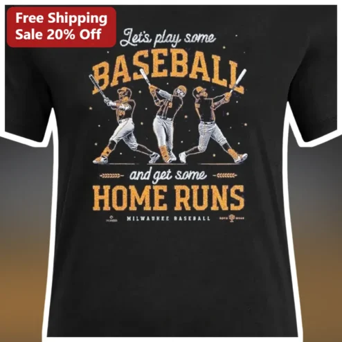 Milwaukee Baseball Tee Let's Play Some Baseball Home Run Vintage Graphic Shirt for Brewers Fans