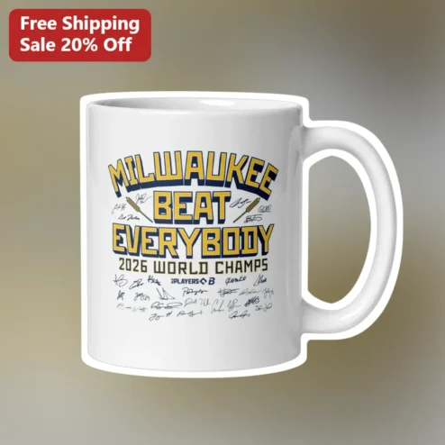 Milwaukee Beat Everybody Mug 2026 World Champs Varsity Sports Gift