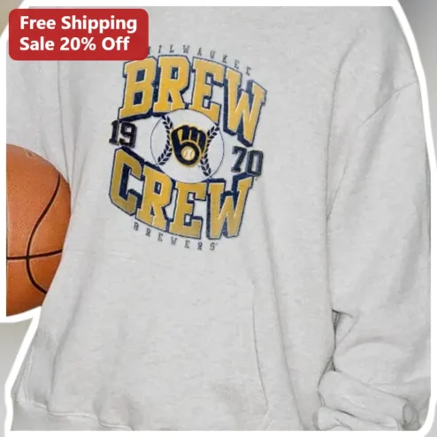 Milwaukee Brew Crew 1970 Vintage Baseball Sweatshirt Retro Collegiate Style MLB Fan Apparel