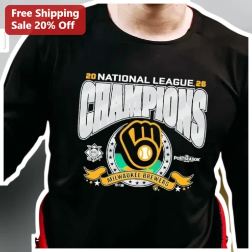 Milwaukee Brewers 20 National League Champions Long Sleeve Tee Baseball Fan Gift