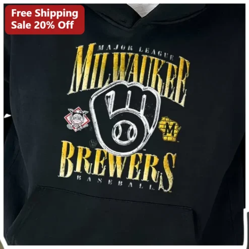 Milwaukee Brewers Baseball Hoodie Vintage Distressed MLB Fan Gear Pullover