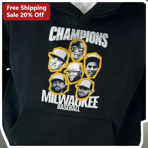 Milwaukee Brewers Champions Baseball Hoodie Men's Vintage Sports Fan Apparel
