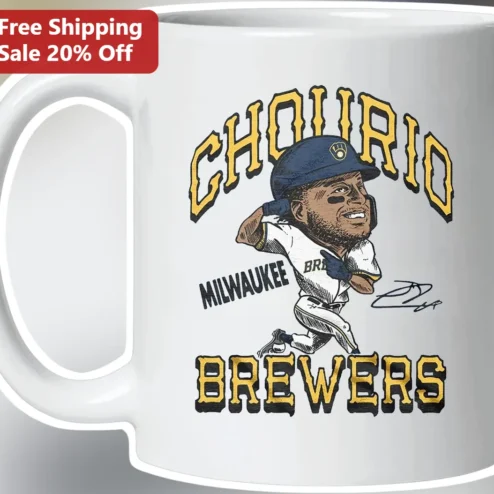 Milwaukee Brewers Christian Yelich Caricature Mug Personalized Baseball Fan Gift