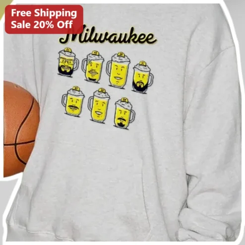 Milwaukee Brewers Funny Beer Mug Cartoon Sweatshirt Gift for Men Women
