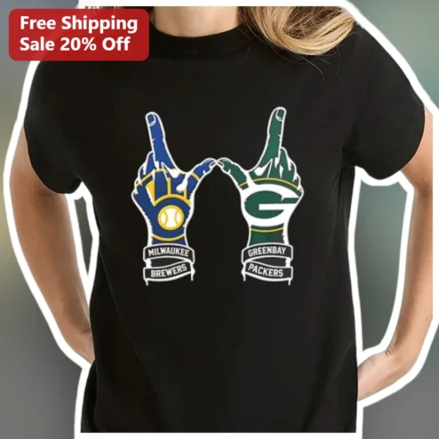 Milwaukee Brewers Green Bay Packers Wisconsin Sports Fan Tee