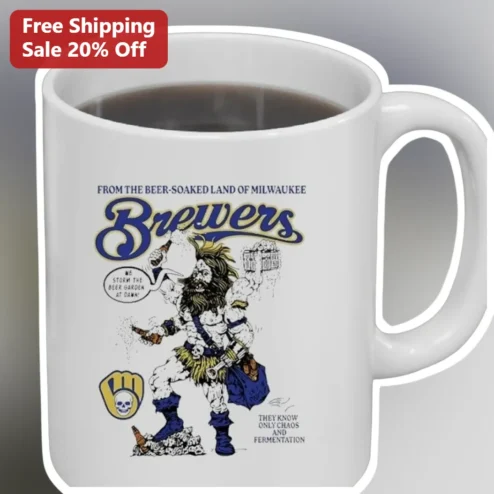 Milwaukee Brewers Mug Beer Garden Dawn Chaos Fermentation Bernie Brewer Fan Gift