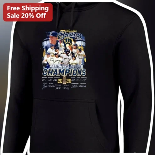 Milwaukee Brewers National League Champions Hoodie Pat Murphy Signatures Baseball Fan Gear