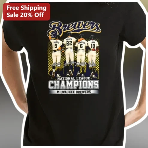 Milwaukee Brewers National League Champions Tee 2026 NL Pennant Winners Shirt Christian Yelich Ryan Braun Baseball Fan Gift
