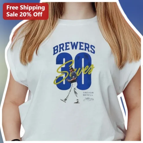 Milwaukee Brewers Trevor Megill Saves Retro Style Graphic Tee for Baseball Fans