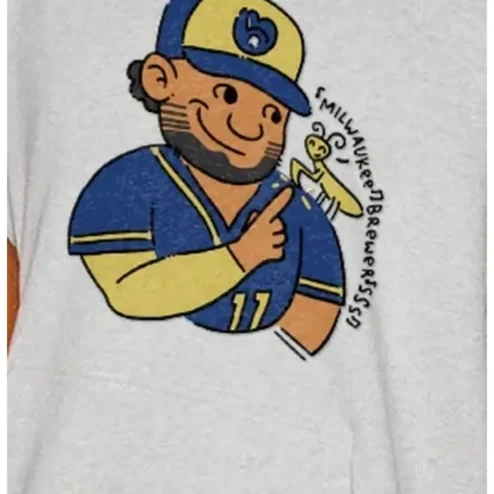 Milwaukee Brewers Vintage Mascot Graphic Tee Baseball Fan Gift for Men