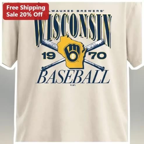 Milwaukee Brewers Wisconsin Baseball 1970 Retro Vintage Tee