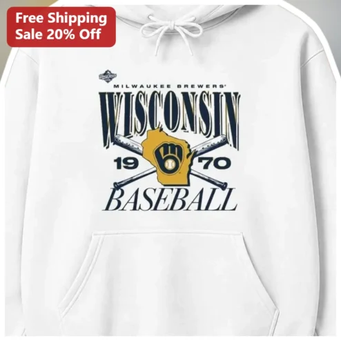 Milwaukee Brewers Wisconsin Baseball Vintage Pullover Hoodie