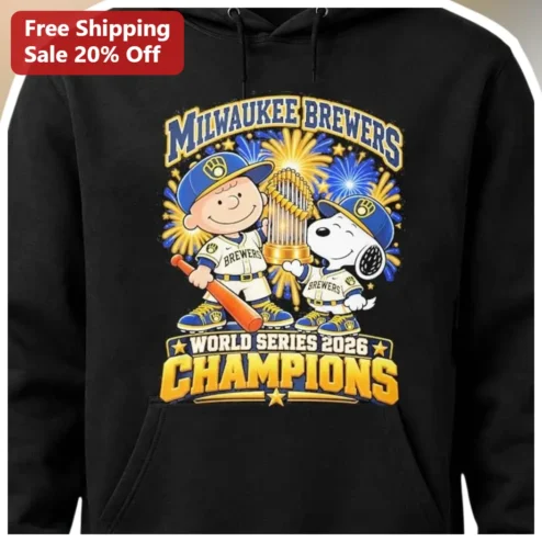 Milwaukee Brewers World Series 2026 Champions Charlie Brown Snoopy Hoodie