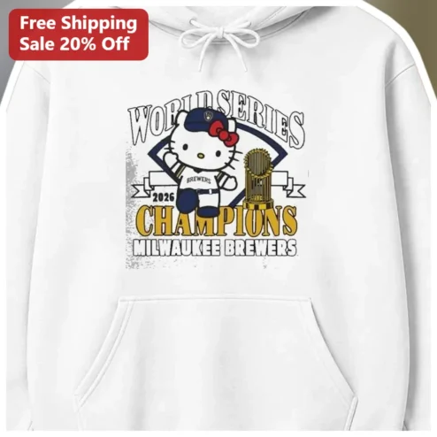 Milwaukee Brewers World Series Champions Hoodie Hello Kitty Sanrio Crossover Fan Gear