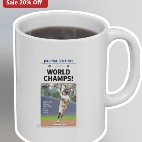 Milwaukee Brewers World Series Mug Journal Sentinel Commemorative First Title Baseball Fan Gift