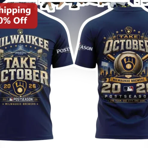 Milwaukee Take October Postseason Tee One Team One City One Goal Baseball Fan Gift