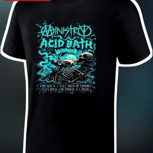 Ministry Acid Bath Windhand Salt Shed Outdoors Chicago Oct 3 2026 Metal Concert Tee