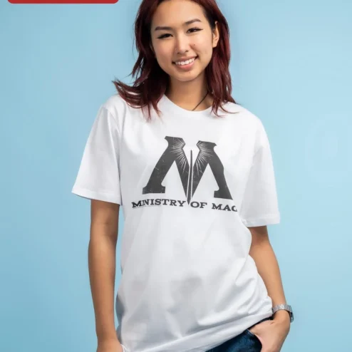 Ministry of Magic Logo Distressed Graphic Tee Wizarding World Fan Gift T-Shirt