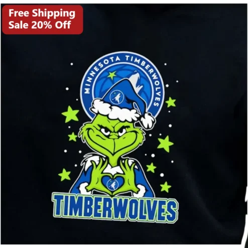 Minnesota Timberwolves The Grinch Christmas Graphic Tee