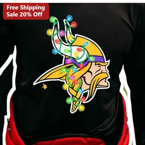 Minnesota Vikings Christmas Lights Long Sleeve Shirt NFL Football Holiday Gift