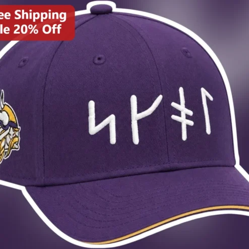 Minnesota Vikings Runes Hat Elder Futhark Norse Symbols Football Cap for Men NFL Fans