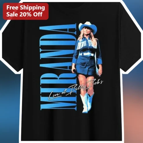 MIRANDA Live at Billy Bob's Tee Miranda Lambert Country Music Concert Merch Graphic T-Shirt