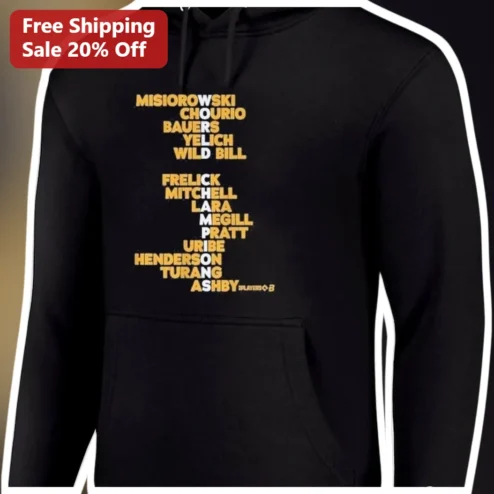 Misiorowski Chourio Bauers Yelich Wild Bill Frelick Mitchell Lara Megill Pratt Uribe Henderson Turang Ashby Hoodie