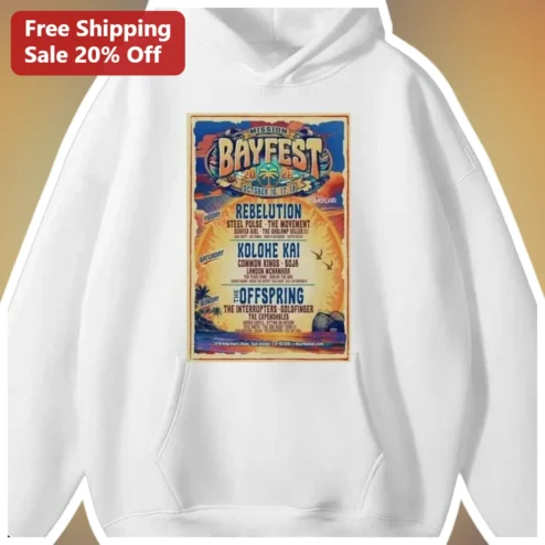 Mission Bayfest 2026 October 16 17 18 Hoodie Vintage Reggae Rock Festival Merch San Diego