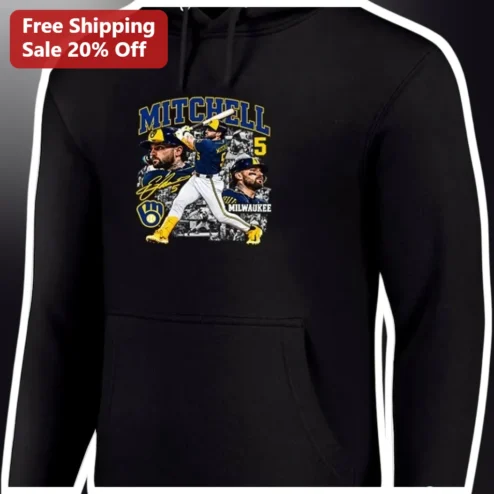Mitchell Ness Milwaukee Brewers Christian Yelich Retro Collage Hoodie