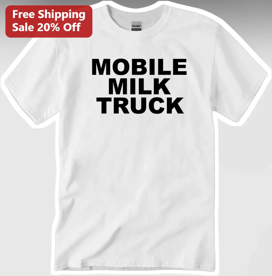 Mobile Milk Truck Tee Funny Dairy Farmer Gift for Men Women Novelty T-Shirt