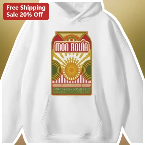 MON ROUÎA Hoodie Retro Psychedelic Sunburst Graphic Pullover for Men Women