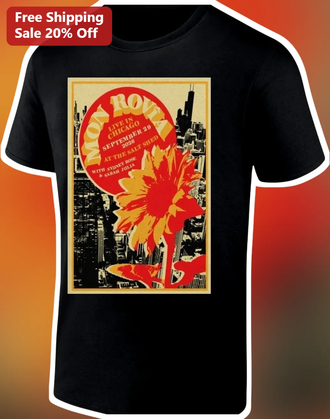 Mon Rovita Live in Chicago The Salt Shed Bloodline Tour Vintage Concert Graphic Tee