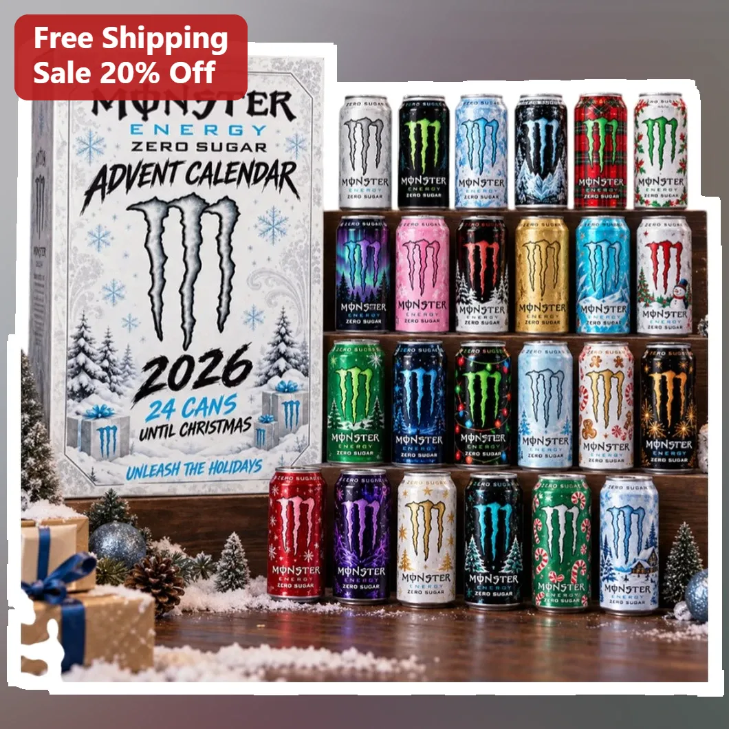 Monster Energy Zero Sugar Advent Calendar Gift Set 24 Cans Unleash The Holidays Christmas