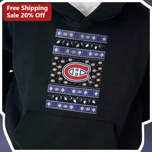 Montreal Canadiens Ugly Christmas Sweater Hoodie NHL Habs Holiday Fan Gift