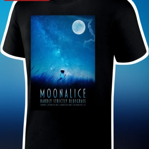 Moonalice Hardly Strictly Bluegrass Tee Live at HSB Festival Graphic T-Shirt for Jam Band Fans