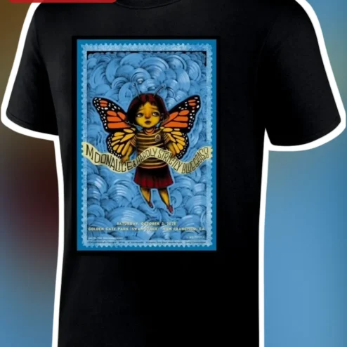 Moonalice Hardly Strictly Bluegrass Tee Psychedelic Folk Art Band Shirt for Festival Fans
