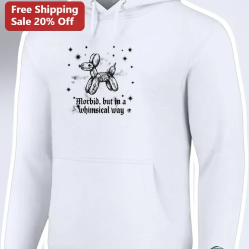 Morbid But Whimsical Hoodie Dark Humor Balloon Dog Skeleton Gothic Cute Sweatshirt