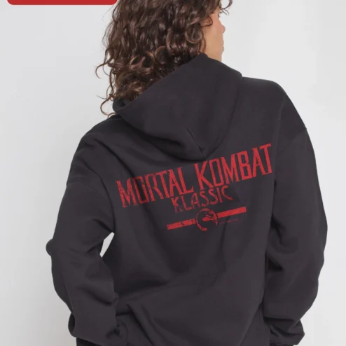 Mortal Kombat Klassic Dragon Logo Hoodie Retro Gaming Apparel for Men Women