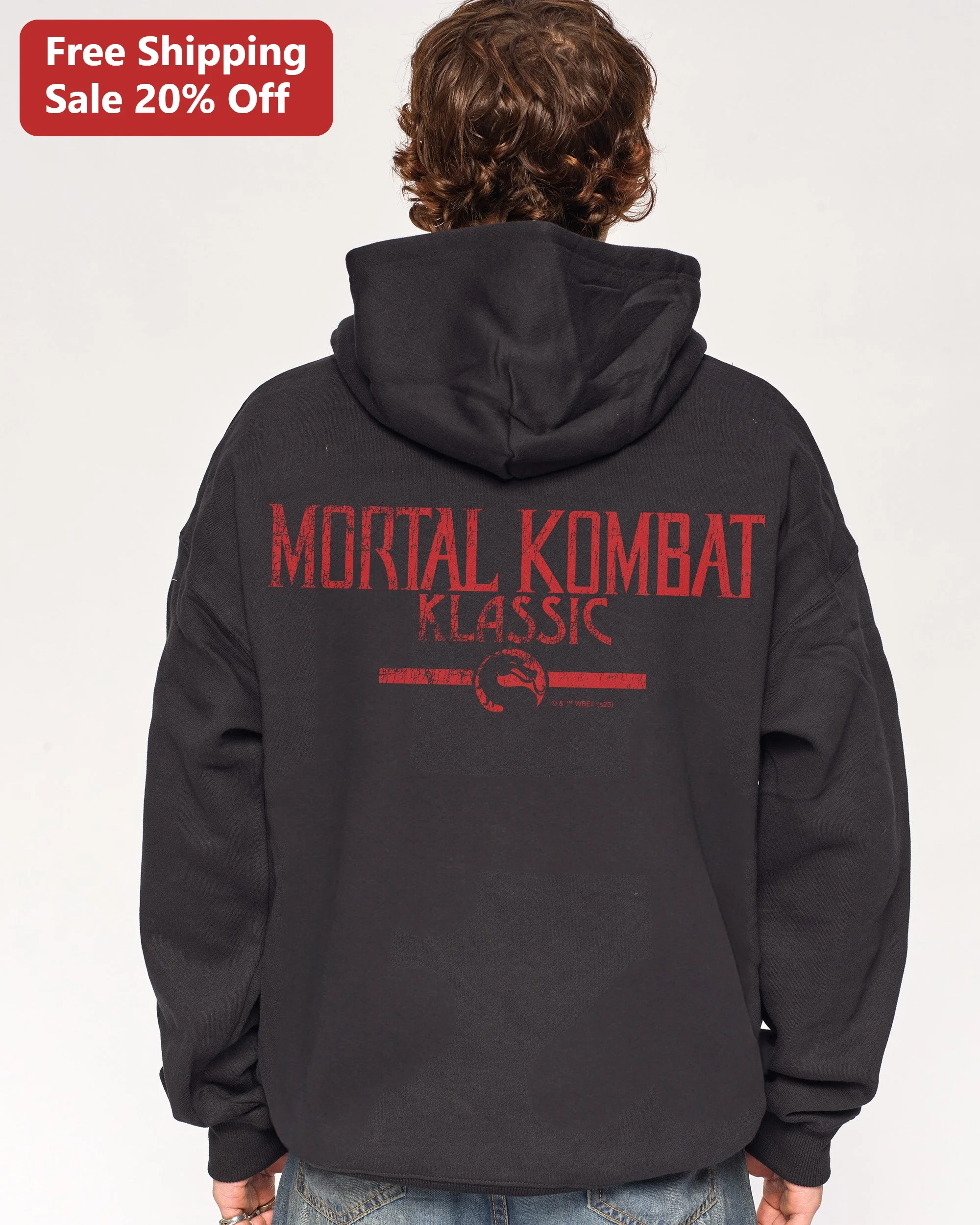 Mortal Kombat Klassic Dragon Logo Hoodie Retro Gaming Merch Gift for Men Women
