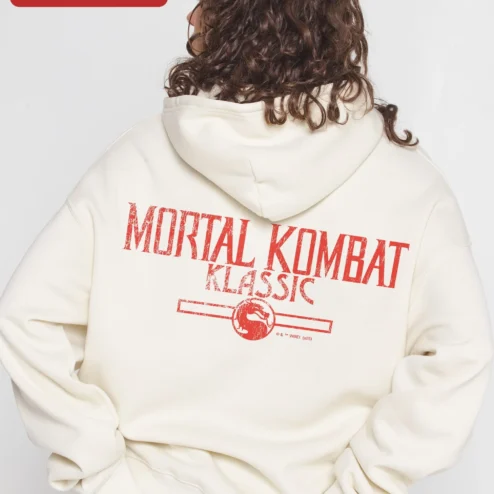 Mortal Kombat Klassic Hoodie Retro Gaming Dragon Logo Sweatshirt for Men Women