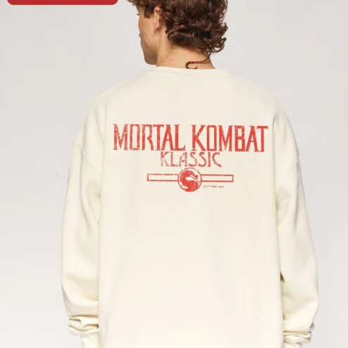 Mortal Kombat Klassic Retro Dragon Logo Sweatshirt Vintage Distressed Gamer Gift Crewneck