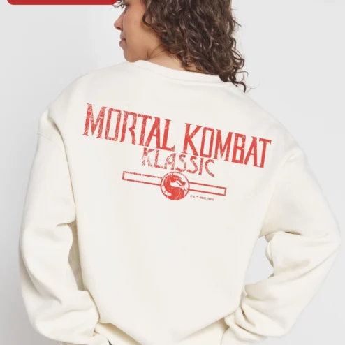 Mortal Kombat Klassic Retro Gaming Sweatshirt Vintage Arcade Fan Merch Crewneck