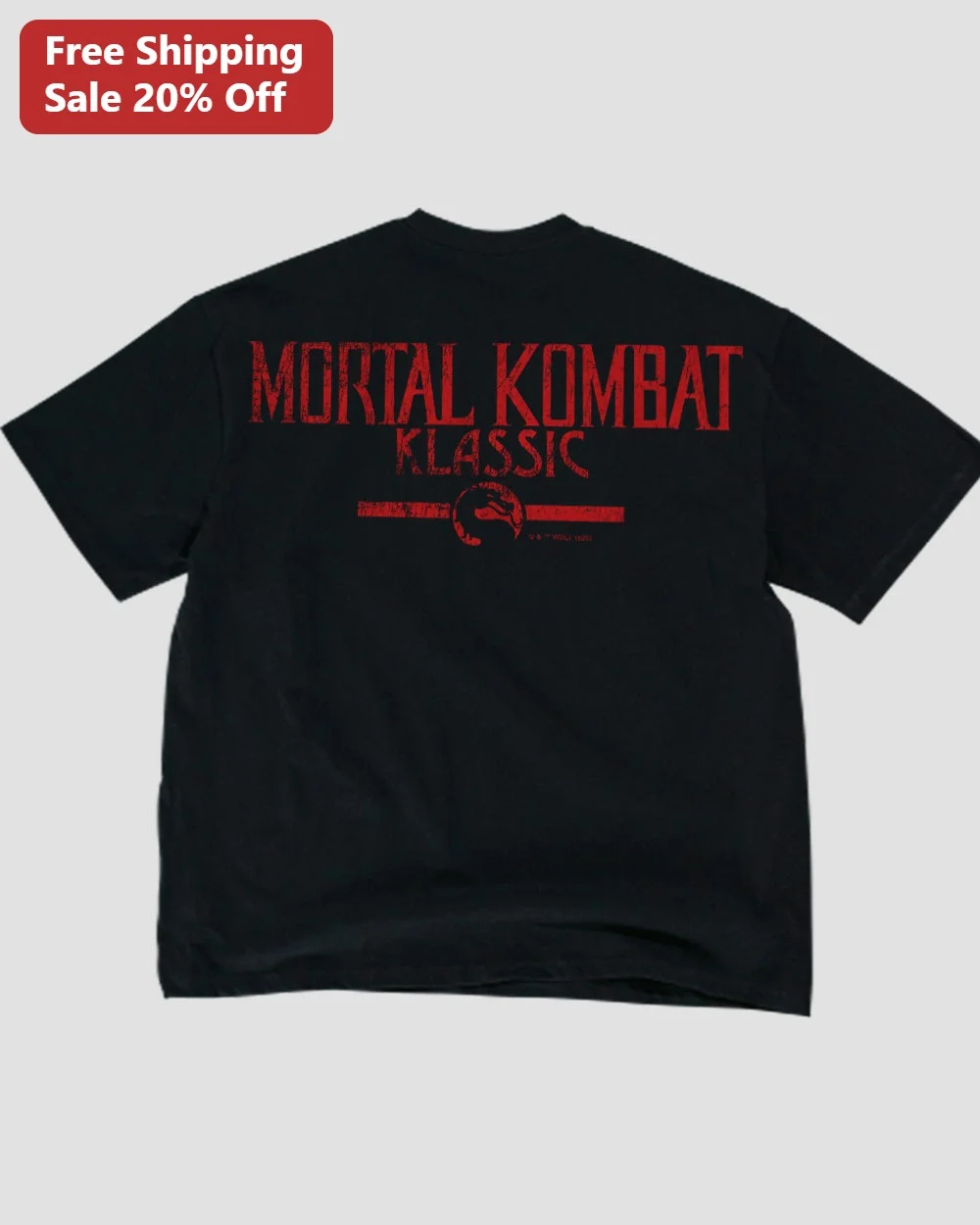 Mortal Kombat Klassic Vintage Logo Distressed Retro Gaming Tee