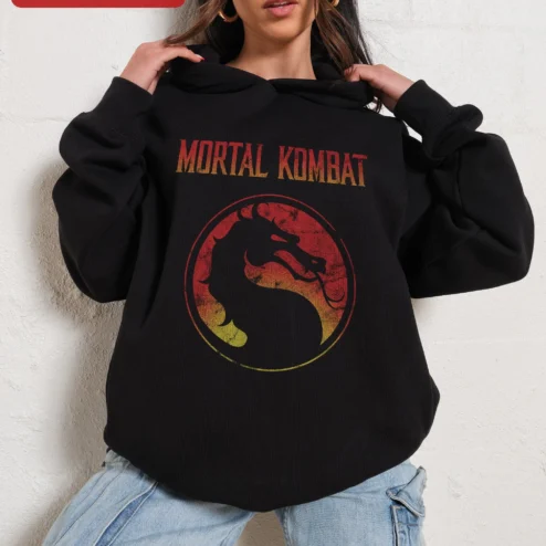 Mortal Kombat Logo Hoodie Retro Gaming Merchandise Gift for Gamers
