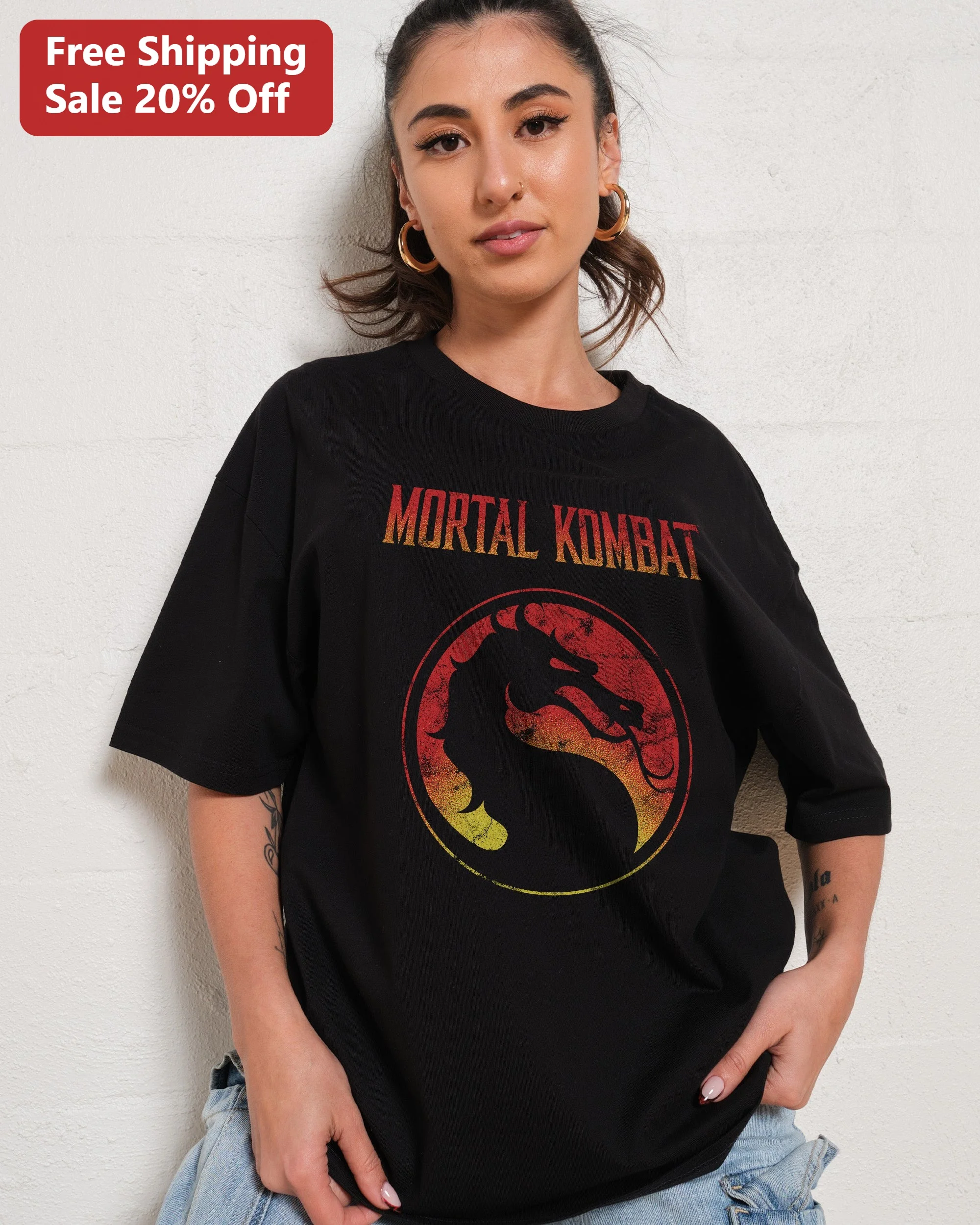 Mortal Kombat Vintage Distressed Logo Graphic Tee Retro Gaming Merch Gift for Men Women