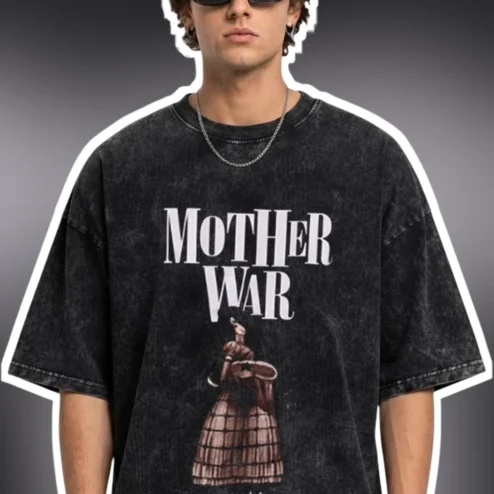 Mother War Tee My Chemical Romance The Black Parade Acid Wash Oversized Graphic T-Shirt